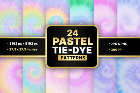 Pastel Tie-Dye Patterns Graphic Patterns By Vaughn Creations