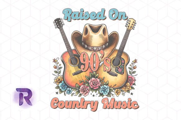 Raised on 90s Country Music Sublimation Illustration Artisanat Par Revelin