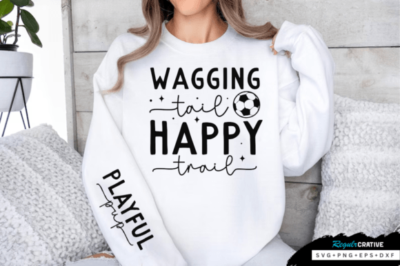 Wagging Tail Happy Trail Sleeve SVG Gráfico Diseños de Camisetas Por Regulrcrative