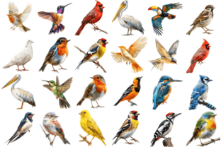 Watercolor Summer Birds Clipart Bundle Graphic Illustrations By Markicha Art 3