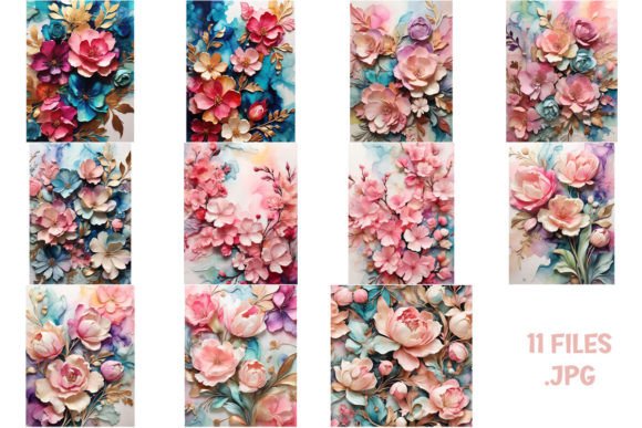 Spring Pink Flowrs, Graphic AI Graphics By Joanna Redesiuk