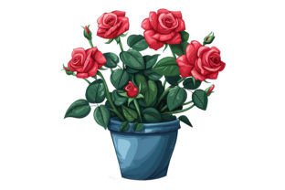 Branch of Red Roses Isolated on White. Illustration Illustrations Imprimables Par saydurf