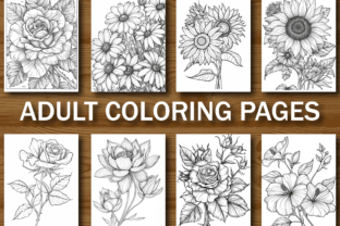 Flower Coloring Book for Adults Graphic Coloring Pages & Books Adults By Design Zone 4