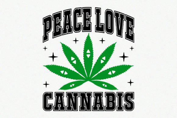 Peace Love Cannabis SVG Gráfico Manualidades Por Craft Artist