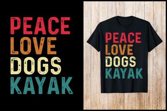 Peach Love Dogs Kayak Retro T-Shirt Grafica Design di T-shirt Di nxmnadim