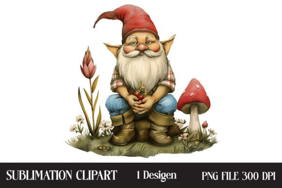 Watercolor Spring Gnome Clipart Illustration Illustrations Imprimables Par Creative Design House