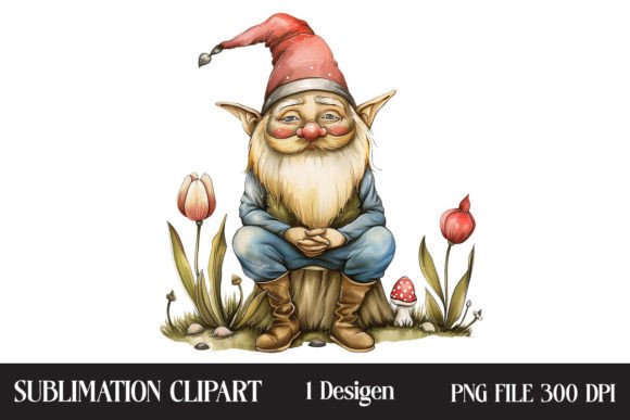 Watercolor Spring Gnome Clipart Illustration Illustrations Imprimables Par Creative Design House