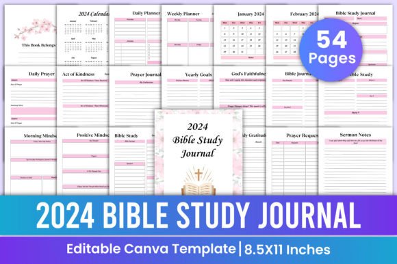 2024 Bible Study Journal Canva Template Graphic KDP Interiors By Mustafiz