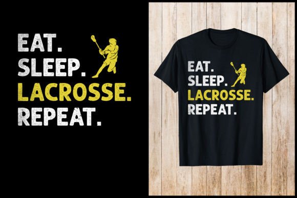 Eat Sleep Lacrosse Repeat T-Shirt Grafika Projekty Koszulek Przez nxmnadim