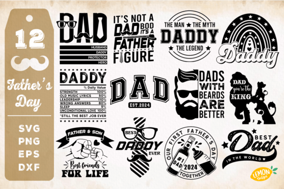Father's Day SVG Bundle Grafik Plotterdateien Von Lemon.design