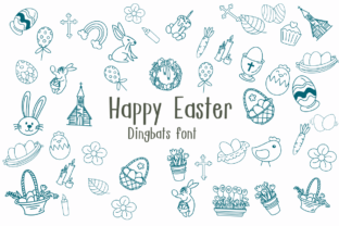 Happy Easter Czcionki Dingbats Czcionka Przez Nongyao 1