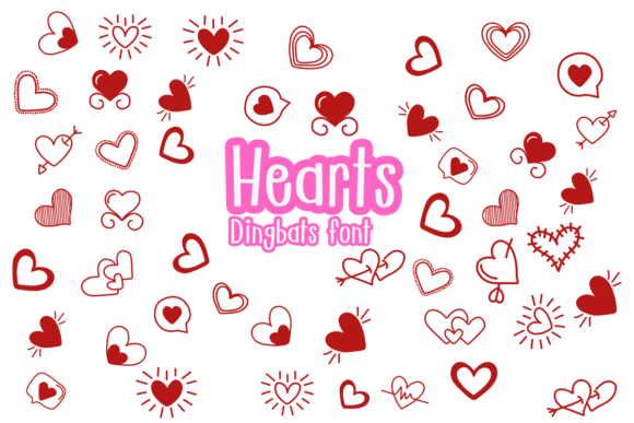 Hearts Fuentes Dingbats Fuente Por Nongyao