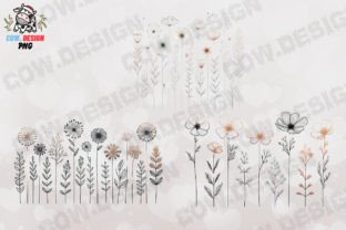 Nordic Wild Flowers Line Art Clipart PNG Graphic Illustrations By COW.design 2