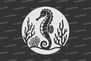 Seahorse with Coral Svg Cutting File Afbeelding Crafts Door DoodleDesignsStoreGB 2