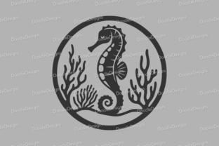 Seahorse with Coral Svg Cutting File Afbeelding Crafts Door DoodleDesignsStoreGB 3