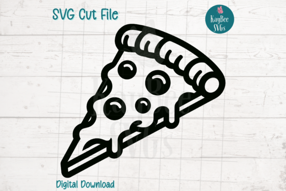 Slice of Pizza SVG Cut File Graphic Illustrations By kaybeesvgs