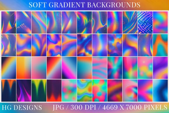 Soft Grainy Gradient Backgrounds Gráfico Fondos Por HG Designs