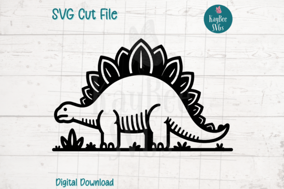Stegosaurus Dinosaur SVG Cut File Gráfico Ilustraciones Imprimibles Por kaybeesvgs