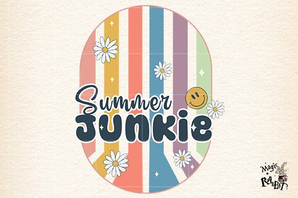 Summer Junkie ,Retro Summer Png Graphic Illustrations By Magic Rabbit
