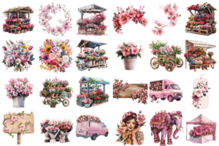 Vintage Flowers Festival Clipart Graphic Illustrations By Markicha Art 2