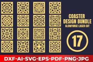 Wood Coasters Design / Laser Cut Bundle4 Gráfico SVG 3D Por LaijuAkter 10