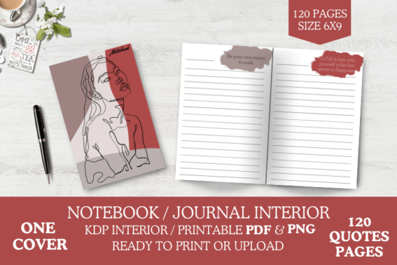 120 Quotes Daily Journal / Notebook Graphic KDP Interiors By Nelly imy