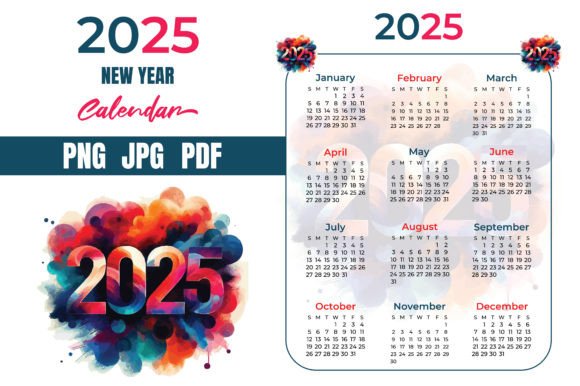 2025 New Year Calendar Gráfico Manualidades Por Endro