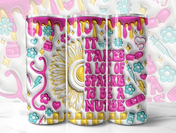 3D Inflated Nurse Tumbler Wrap Graphic Crafts By SushiDesignStore