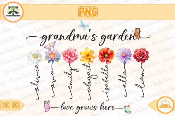 CUSTOM Grandma's Garden Png Grafika Rękodzieła Przez RaccoonStudioStore