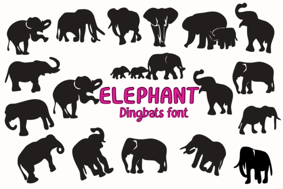 Elephant Czcionki Dingbats Czcionka Przez Nongyao