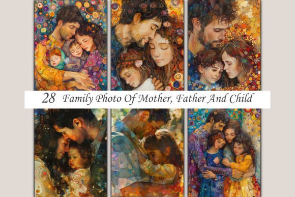 Family Photo of Mother, Father and Child Grafika Ilustracje do Druku Przez Mehtap