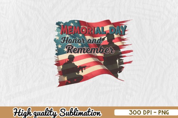 Memorial Day Honor and Remember Graphic Print Templates By Zanynoti