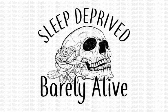 Sleep Deprived Barely Alive Grafica Design di T-shirt Di Vintage Designs
