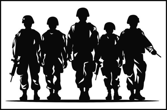 Veterans Army Soldier Silhouette Clip Ar Gráfico Ilustraciones Imprimibles Por amazinart