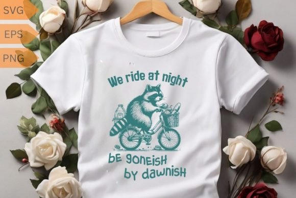 We Ride at Night Funny Raccoon Ride Svg Graphic T-shirt Designs By mizanrahmanmiraz