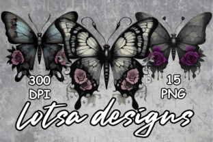 Gothic Butterfly Graphic Illustrations By lotsa designs 2