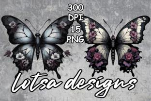 Gothic Butterfly Graphic Illustrations By lotsa designs 5