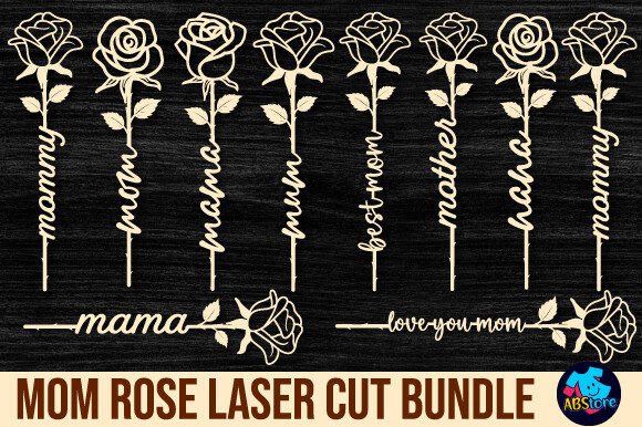 Mother's Day Rose Laser Cut Bundle Graphic 3D SVG By ABStore