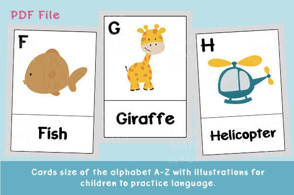 Alphabet and Phonics Flashcards Graphic K By sorawadee