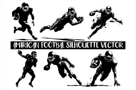 American Football Silhouette Vector Graphic Illustrations By Creative shirts