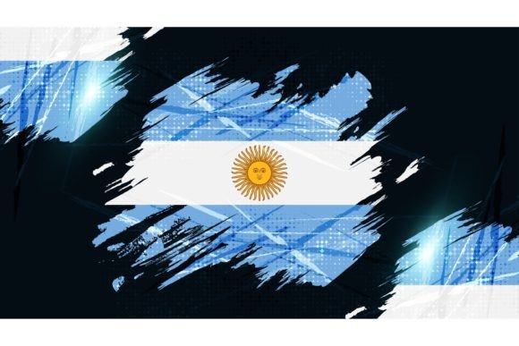 Argentina Flag in Brush Paint Style Graphic Backgrounds By weiskandasihite