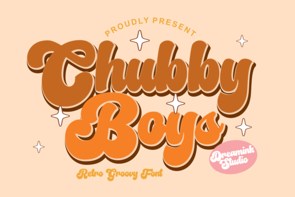 Chubby Boys Display Fonts Font Door Dreamink (7ntypes)