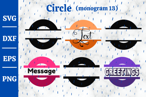 Circle Monogram Frame SVG, Laser Cut #13 Grafik Druckbare Illustrationen Von momstercraft