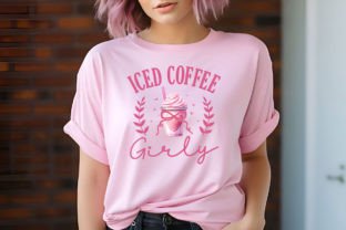 Coquette Iced Coffee Girly PNG, Pink Bow Illustration Designs de T-shirts Par TBA Digital Files 3