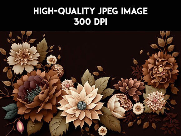 Floral Brown Flower Border Background Graphic AI Graphics By Prosanjit