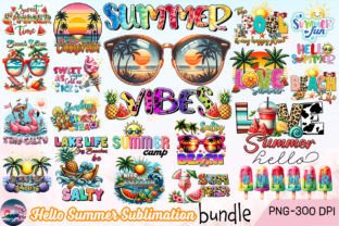 Hello Summer Sublimation Bundle Graphic Crafts By Cherry Blossom 1
