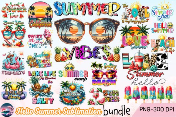 Hello Summer Sublimation Bundle Graphic Crafts By Cherry Blossom