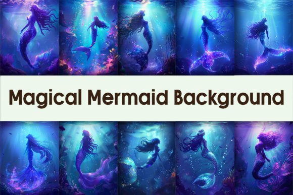Magical Mermaid Background Graphic Crafts By Pamilah
