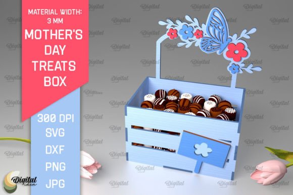 Mother's Day Treats Box Laser Cut Graphic SVG 3D By Digital Idea
