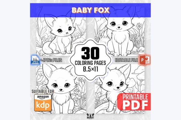 30 Baby Red Fox Coloring Pages for Kids Graphic AI Coloring Pages By Beast Designer